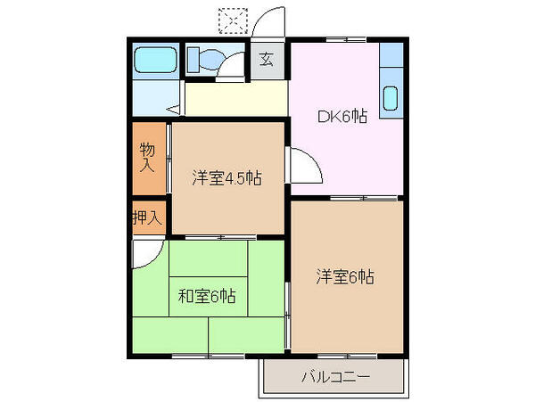 三重県桑名市福江町(賃貸アパート3DK・1階・46.00㎡)の写真 その2