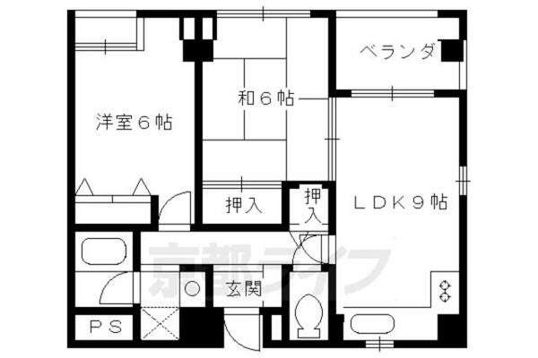 メゾンアルマ 406｜京都府京都市中京区三条通西洞院西入塩屋町(賃貸マンション2LDK・4階・53.55㎡)の写真 その2