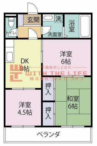 アシュレー国分 101｜福岡県久留米市国分町(賃貸アパート3DK・1階・55.00㎡)の写真 その2