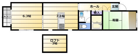 オレンジハウス 201｜静岡県湖西市新居町中之郷(賃貸アパート2DK・2階・43.06㎡)の写真 その2