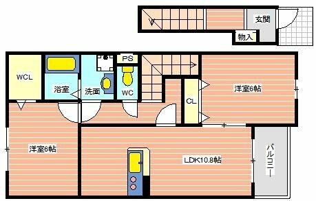 ユニヴェール 210｜兵庫県明石市松江(賃貸アパート2LDK・2階・58.62㎡)の写真 その2