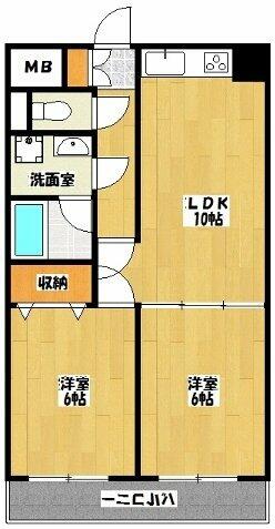 ガーデンハイツ中山 309｜千葉県市川市高石神(賃貸マンション2LDK・3階・50.00㎡)の写真 その2