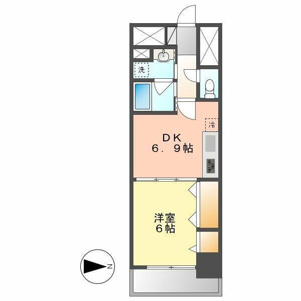 愛知県名古屋市西区城西１丁目(賃貸マンション1DK・7階・34.52㎡)の写真 その2