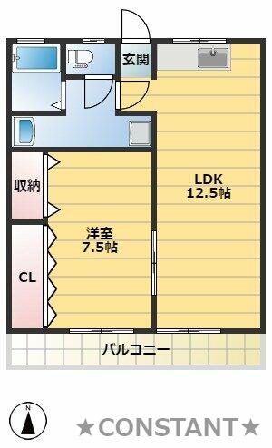 川渕マンション 201｜徳島県徳島市論田町本浦中(賃貸マンション1LDK・2階・45.90㎡)の写真 その1