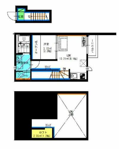 愛知県清須市西枇杷島町西六軒（アパート）の賃貸物件203の間取り