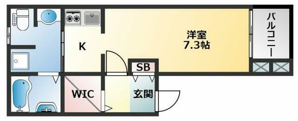 グラディート 202｜大阪府東大阪市友井３丁目(賃貸アパート1K・2階・26.22㎡)の写真 その2