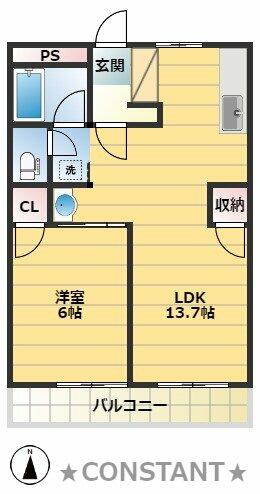 浜口コーポ 202｜徳島県徳島市津田本町５丁目(賃貸アパート1LDK・2階・41.40㎡)の写真 その1