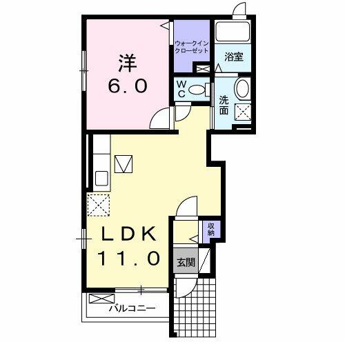 アルモニー奏 101｜愛知県岡崎市坂左右町字堤上(賃貸アパート1LDK・1階・40.49㎡)の写真 その2