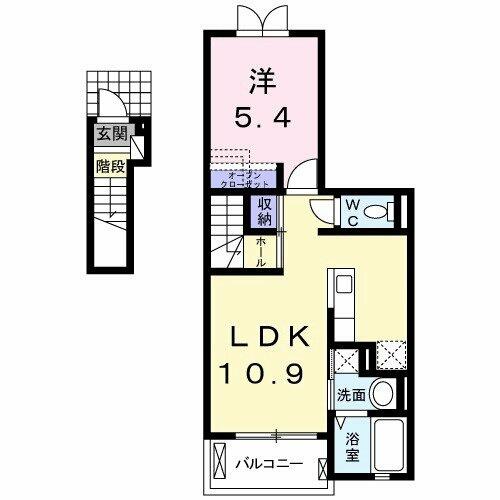 ロイヤルコート．花ノ木 203｜愛知県名古屋市天白区野並２丁目(賃貸アパート1LDK・2階・41.23㎡)の写真 その2