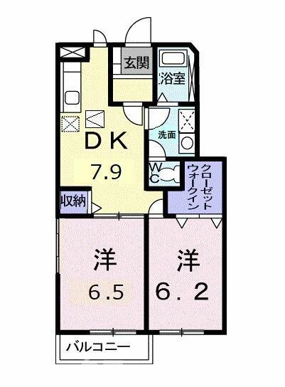 ヴィラ　なのはな　Ａ 105｜香川県高松市十川東町(賃貸アパート2DK・1階・48.28㎡)の写真 その2