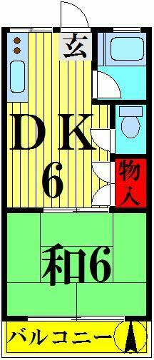 コーポすぎもと 302｜東京都足立区伊興４丁目(賃貸マンション1DK・3階・26.10㎡)の写真 その2