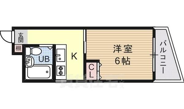 瓜破シャルマン 101｜大阪府大阪市平野区瓜破１丁目(賃貸マンション1K・1階・22.15㎡)の写真 その2