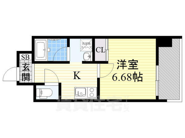 Ｗ．Ｏ．Ｂ．西九条｜大阪府大阪市此花区梅香１丁目(賃貸マンション1K・4階・23.40㎡)の写真 その2