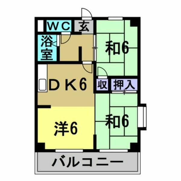 クインハイツ 301｜愛知県知多市原２丁目(賃貸マンション3DK・3階・53.00㎡)の写真 その2