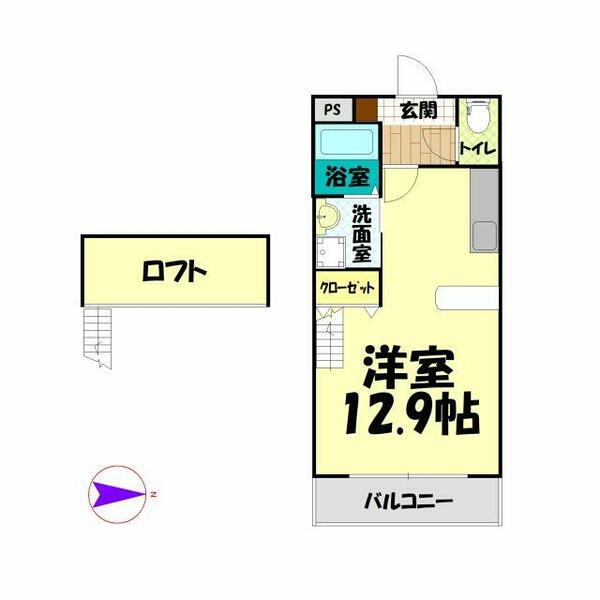 サニーフラット瑞穂 2E｜愛知県名古屋市瑞穂区川澄町３丁目(賃貸マンション1R・2階・34.31㎡)の写真 その2