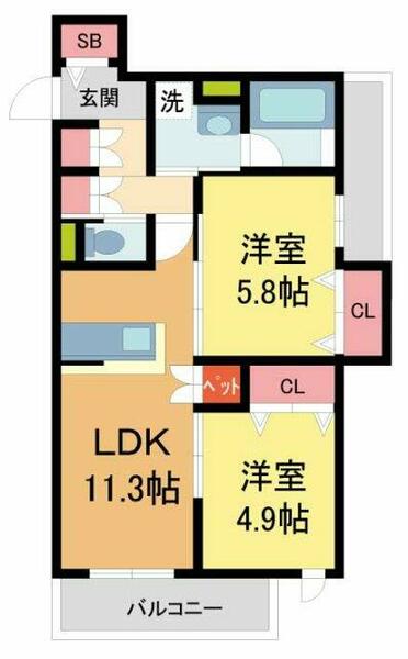 フォレスト西宮北口｜兵庫県西宮市南昭和町(賃貸マンション2LDK・1階・56.72㎡)の写真 その2