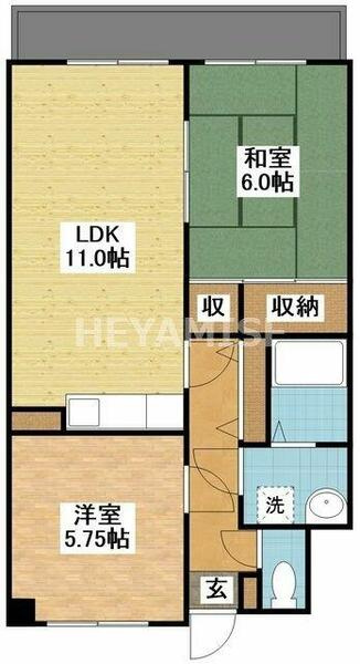 マンションミゾロク 402｜長崎県大村市溝陸町(賃貸マンション2LDK・4階・57.68㎡)の写真 その2