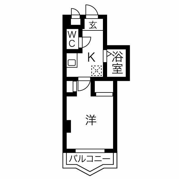 サンシャイン鶴舞 302｜愛知県名古屋市昭和区鶴舞４丁目(賃貸マンション1K・3階・24.74㎡)の写真 その2