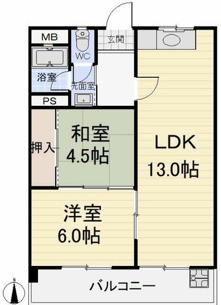 清邦産業ビル 00403｜愛知県名古屋市北区如来町(賃貸マンション2LDK・4階・52.17㎡)の写真 その2