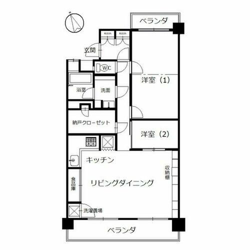 西一社第二団地１０１号棟の間取り