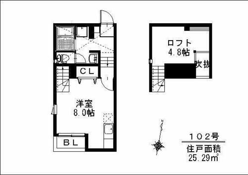 福岡県福岡市城南区梅林５丁目（アパート）の賃貸物件の間取り