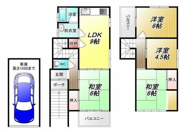 八尾木北５丁目戸建｜大阪府八尾市八尾木北５丁目(賃貸一戸建4LDK・--・91.01㎡)の写真 その2