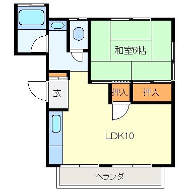 フレンドリィハギハラ 2｜三重県伊勢市船江３丁目(賃貸マンション1LDK・1階・36.45㎡)の写真 その2