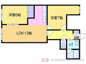 アメニティ相生ＩＩＩ｜北海道小樽市相生町(賃貸アパート2LDK・3階・58.32㎡)の写真 その2