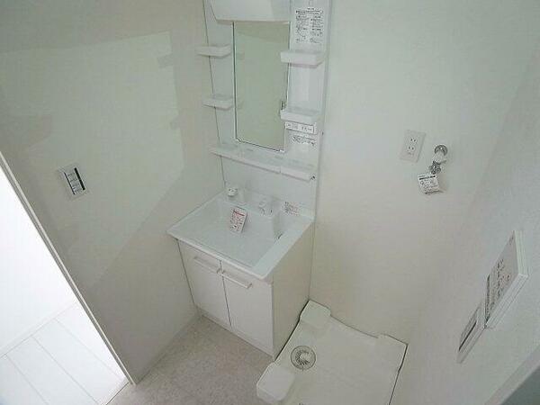 画像6:シャワー付きの独立洗面台、脱衣所も広々