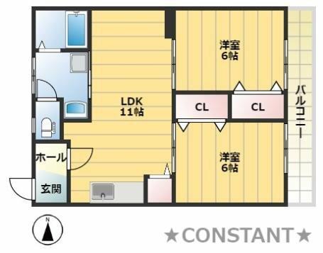 メゾンエトワール 115｜徳島県徳島市大原町千代ケ丸(賃貸マンション2LDK・2階・52.17㎡)の写真 その1