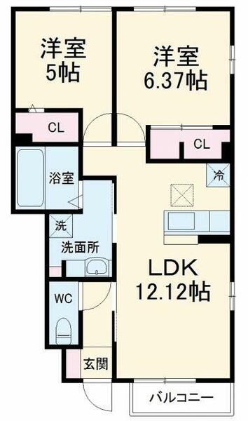 シザンサス・エアナス｜千葉県習志野市津田沼６丁目(賃貸テラスハウス2LDK・--・55.27㎡)の写真 その2
