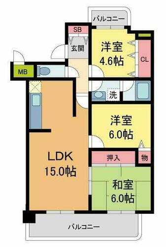 グランヴィラージュ逆瀬川の間取り