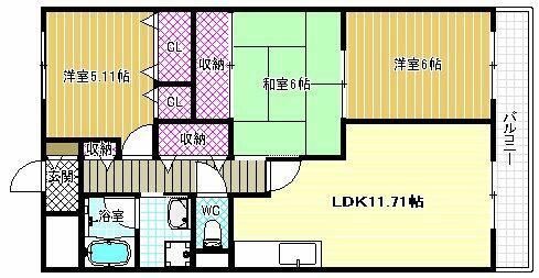 メゾン・ポレール｜大阪府羽曳野市野々上１丁目(賃貸マンション3LDK・1階・65.23㎡)の写真 その2