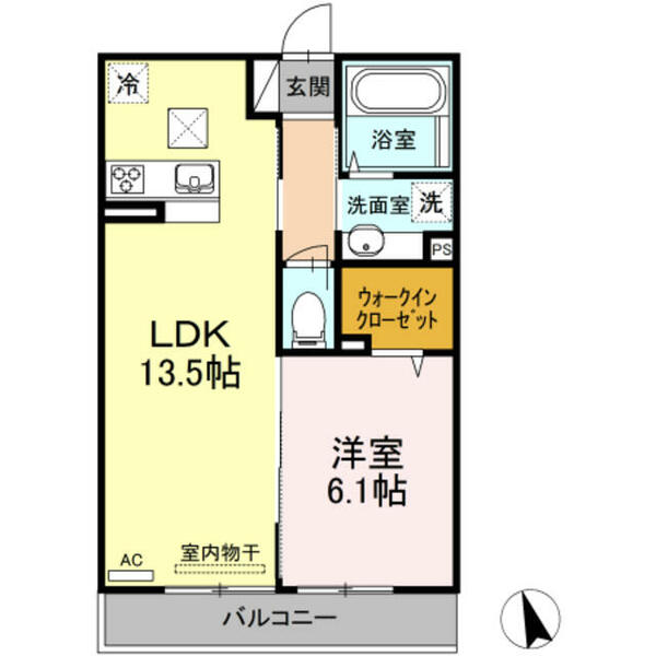 楓Ⅲ｜神奈川県川崎市宮前区犬蔵２丁目(賃貸アパート1LDK・1階・45.29㎡)の写真 その2