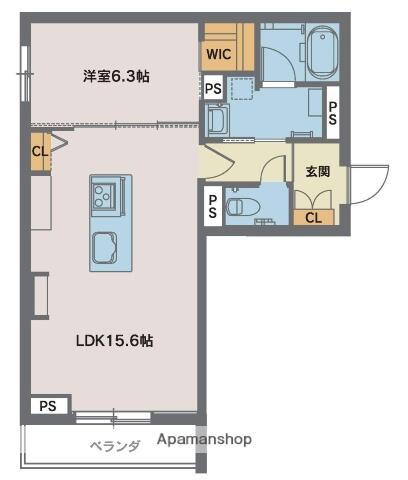 グランアムリエ鉄砲町 401｜宮城県仙台市宮城野区鉄砲町東(賃貸マンション1LDK・4階・52.45㎡)の写真 その2