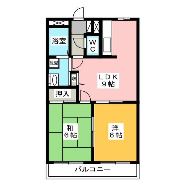 エポックシュー１番館 201｜長野県松本市白板１丁目(賃貸マンション2DK・2階・44.88㎡)の写真 その2