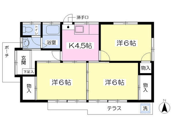 長田住宅１号室 1｜山梨県甲府市千塚５丁目(賃貸一戸建3K・--・50.23㎡)の写真 その2