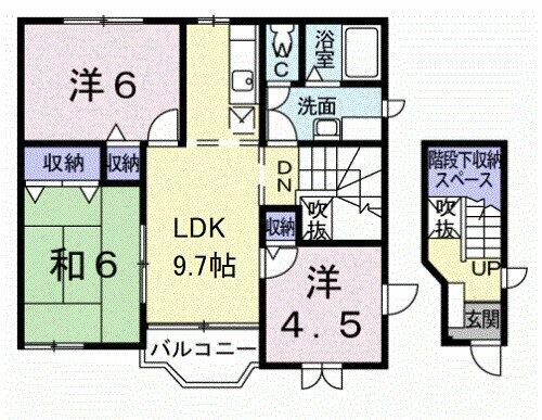 和歌山県和歌山市松島(賃貸アパート3LDK・2階・65.98㎡)の写真 その2