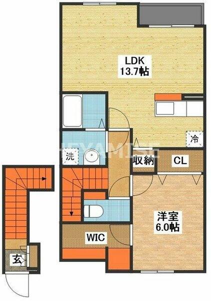 ステートリーガーデン 202｜長崎県諫早市福田町(賃貸アパート1LDK・2階・53.66㎡)の写真 その2