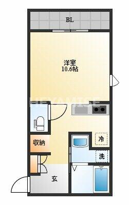 メゾンカルム 1-B｜長崎県長崎市丸山町(賃貸アパート1R・1階・17.17㎡)の写真 その2