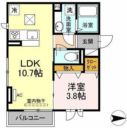 神奈川県川崎市高津区久本３丁目(賃貸アパート1LDK・1階・35.29㎡)の写真 その2