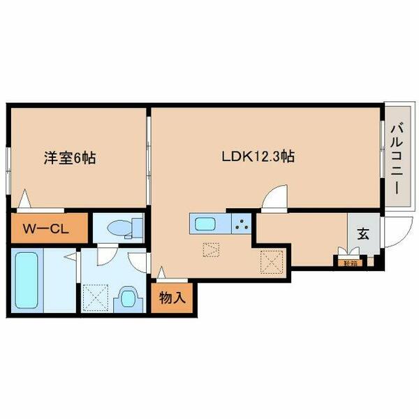 奈良県大和高田市中今里町(賃貸アパート1LDK・1階・44.70㎡)の写真 その2