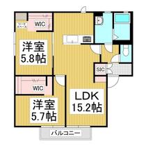 ディアスタカ　Ｂ棟  ｜ 長野県長野市南高田２丁目（賃貸アパート2LDK・1階・61.61㎡） その2