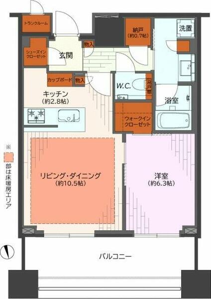 白金ザ・スカイ（シロカネザ・スカイ） W1416｜東京都港区白金１丁目(賃貸マンション1SLDK・14階・51.35㎡)の写真 その2