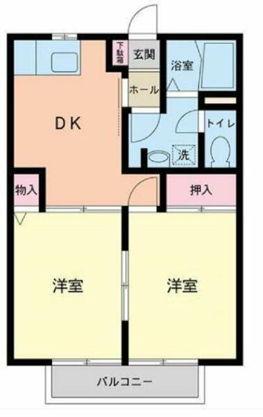 エトワールⅡ 202｜東京都大田区下丸子１丁目(賃貸アパート2DK・2階・45.36㎡)の写真 その2