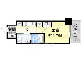 大阪府大阪市西区本田１丁目（賃貸マンション1K・15階・21.56㎡） その2