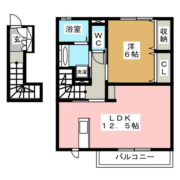 サン・シエル 201｜長野県長野市大字石渡(賃貸アパート1LDK・2階・52.19㎡)の写真 その2