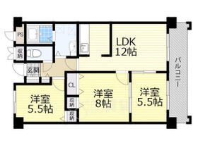 パークハイツアイリス１号館  ｜ 大阪府吹田市江坂町５丁目（賃貸マンション3LDK・1階・66.82㎡） その2