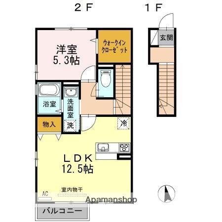 シャインポート屋島Ⅱ 203｜香川県高松市屋島西町(賃貸アパート1LDK・2階・51.13㎡)の写真 その2