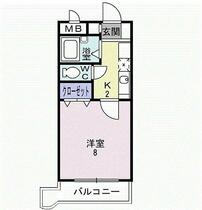 マーベラス 302 ｜ 福岡県久留米市東合川７丁目（賃貸マンション1K・3階・24.42㎡） その2